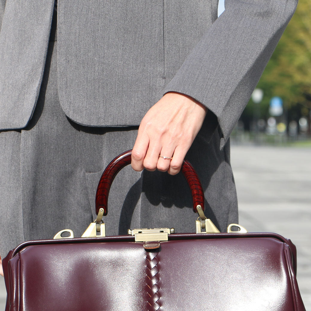 ◆【Lacquer-painted KIJIRO Long SET】Dulles bag, horizontal, M size, Y7【LIGHT】Navy