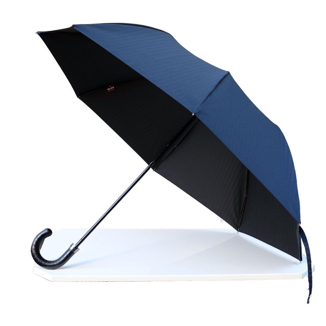 Ramuda 折疊雨傘，僅限 1 件 男士 Lambda Koshu Ori 真皮壓花 Y-1109 