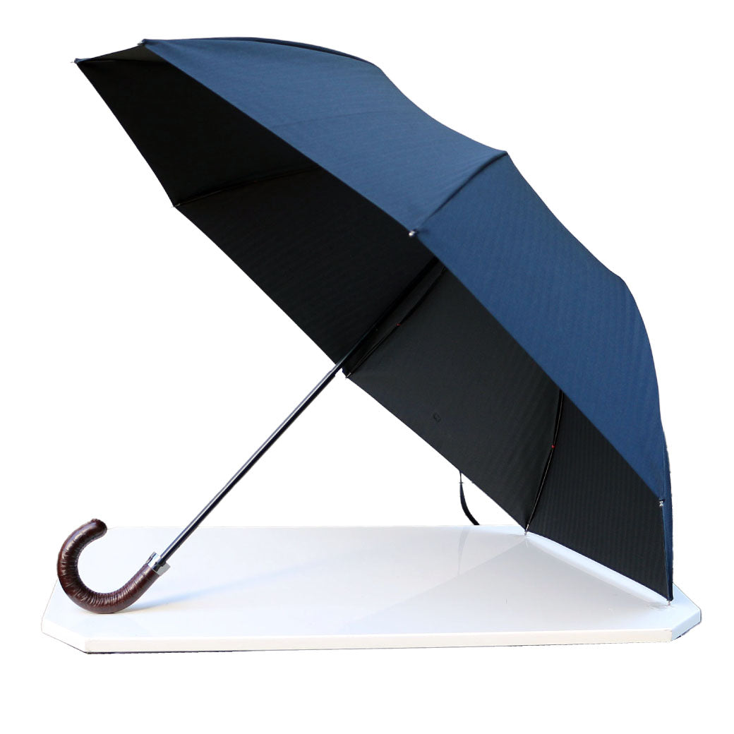 Ramuda 折疊雨傘，僅限 1 件 男士 Lambda Koshu Ori 真皮壓花 Y-1109 