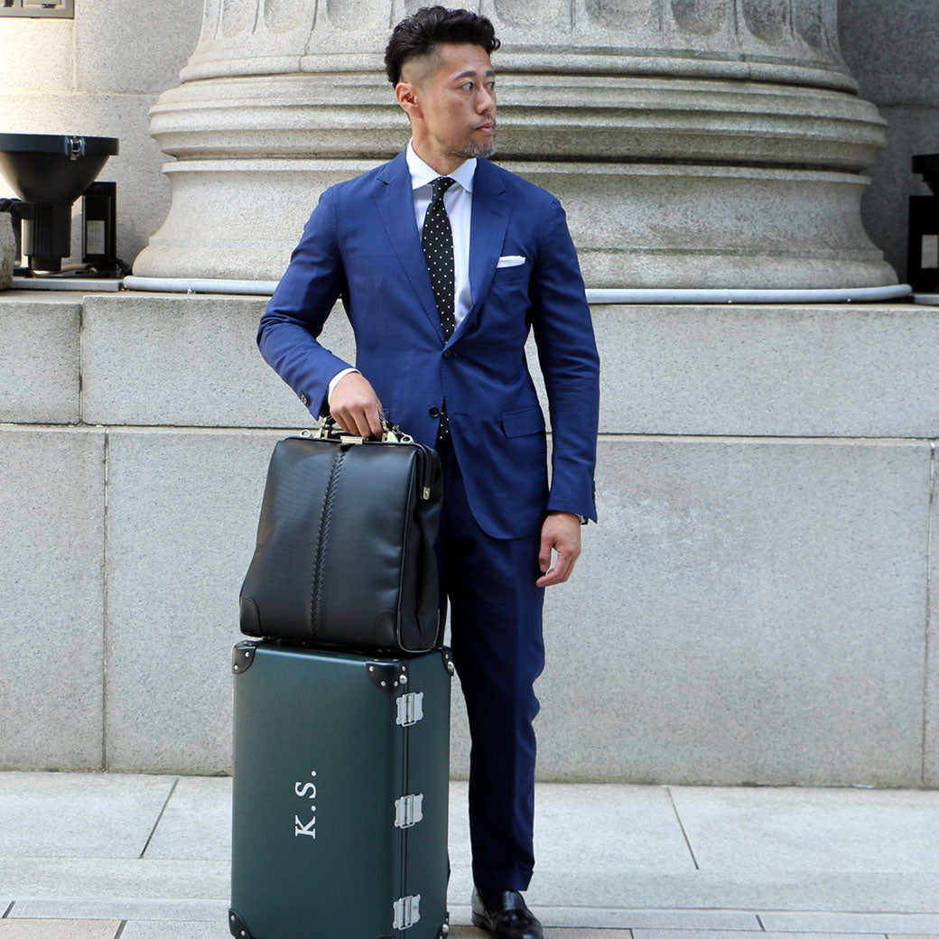 【バンブーハンドルSET】ダレスバッグ 本革 Lサイズ 漆塗り木手SET Y3P【HORSE】