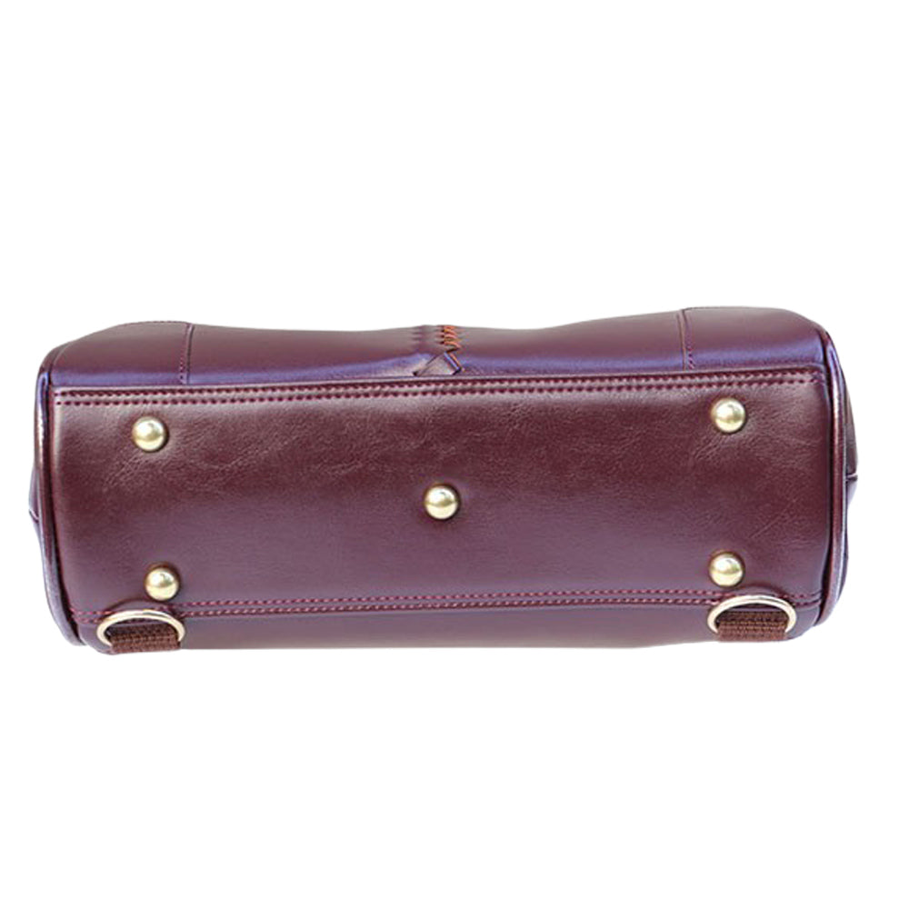 ◆Dulles Bag XS Size Lacquered Wooden Handle SET Y59 [LIGHT] Burgundy