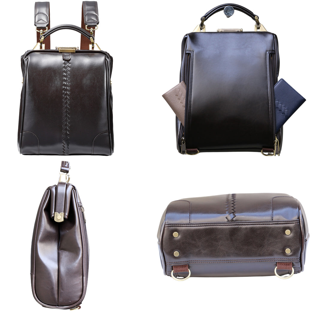 n*e様 【最終値下】YOUTA ダレスバッグ 縦 豊岡鞄 × YOUTA 3wayダレスバッグ 縦型 リザードPVC 日本製メンズ