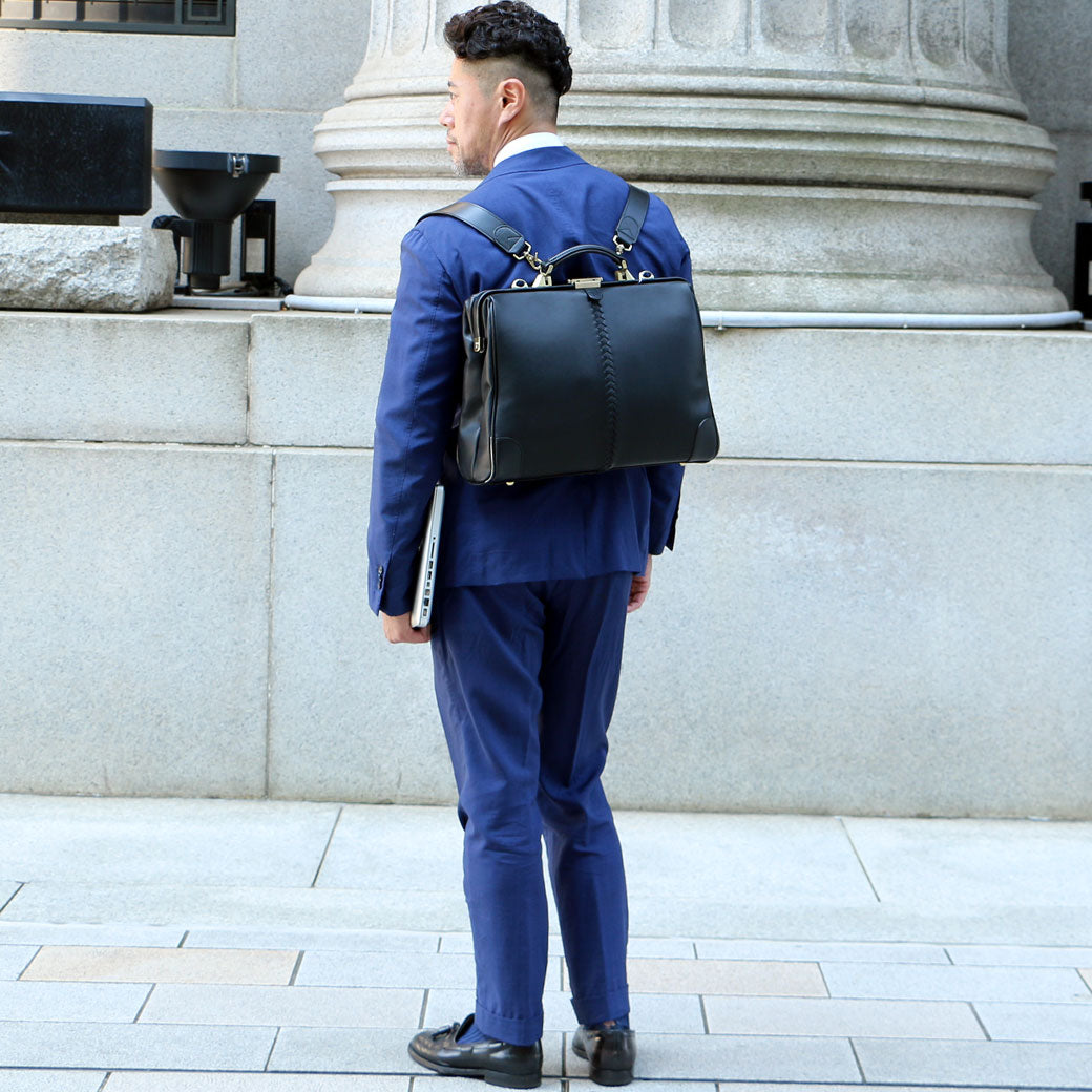 【べっ甲柄アセテートハンドルSET】ダレスバッグ 本革 Mサイズ  Y7P【HORSE】