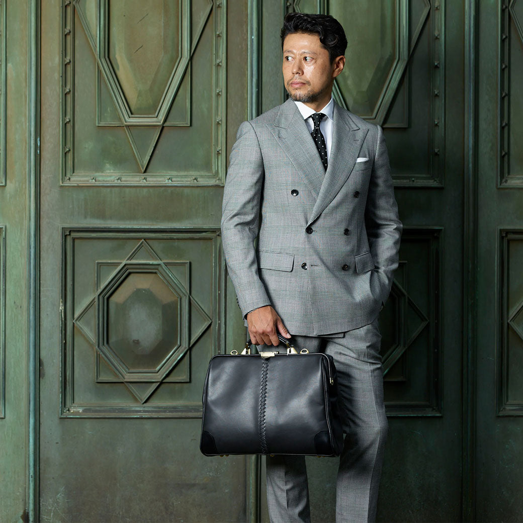 【べっ甲柄アセテートハンドルSET】ダレスバッグ 本革 Mサイズ  Y7P【HORSE】