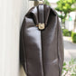 ◆【Karin Long Wooden Handle SET】Dulles Bag Horizontal M Size Y7【LIGHT】Chocolate