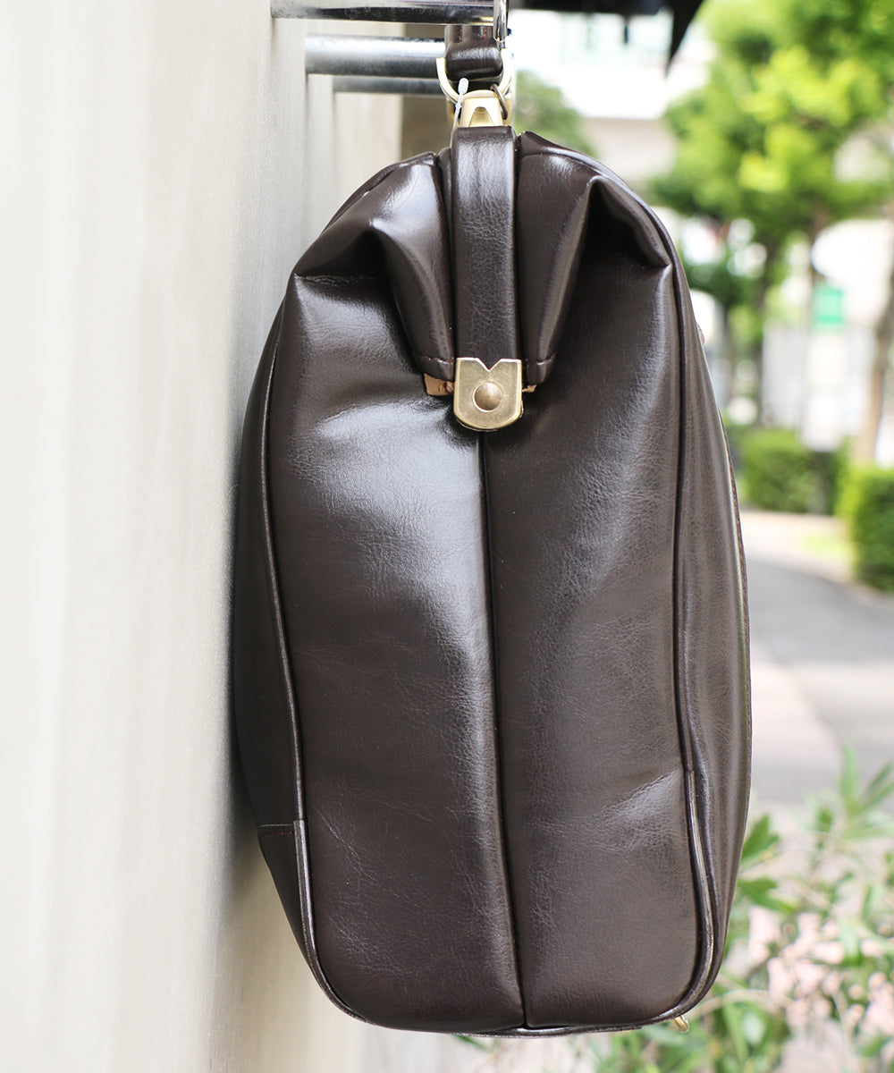 ◆【Karin Long Wooden Handle SET】Dulles Bag Horizontal M Size Y7【LIGHT】Chocolate