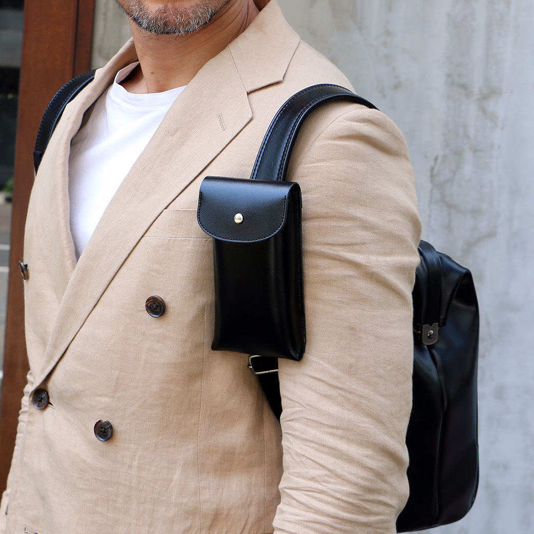 智慧型手機袋男士皮帶背包商務 iPhone Y-0094 日本製造智慧型手機袋適用於 Dulles