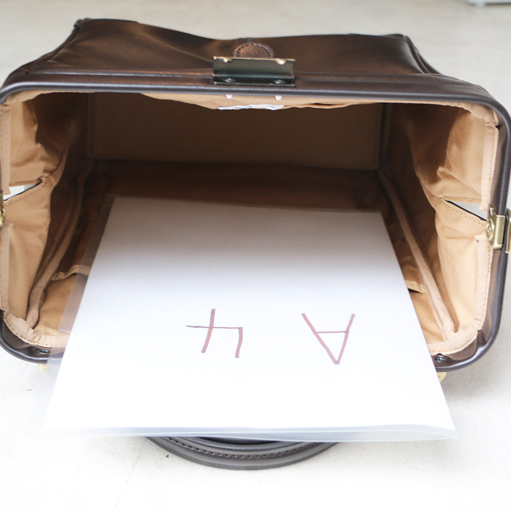 ◆ダレスバッグ 縦型 Sサイズ  琉球松木手セット【LIGHT】Y9　バーガンディ