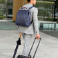 ◆Toyooka Bags Certified Dulles Bag with Genuine Leather, Large Size, Lizard, Bag Bones Set, YK3 [LIZARD] Navy