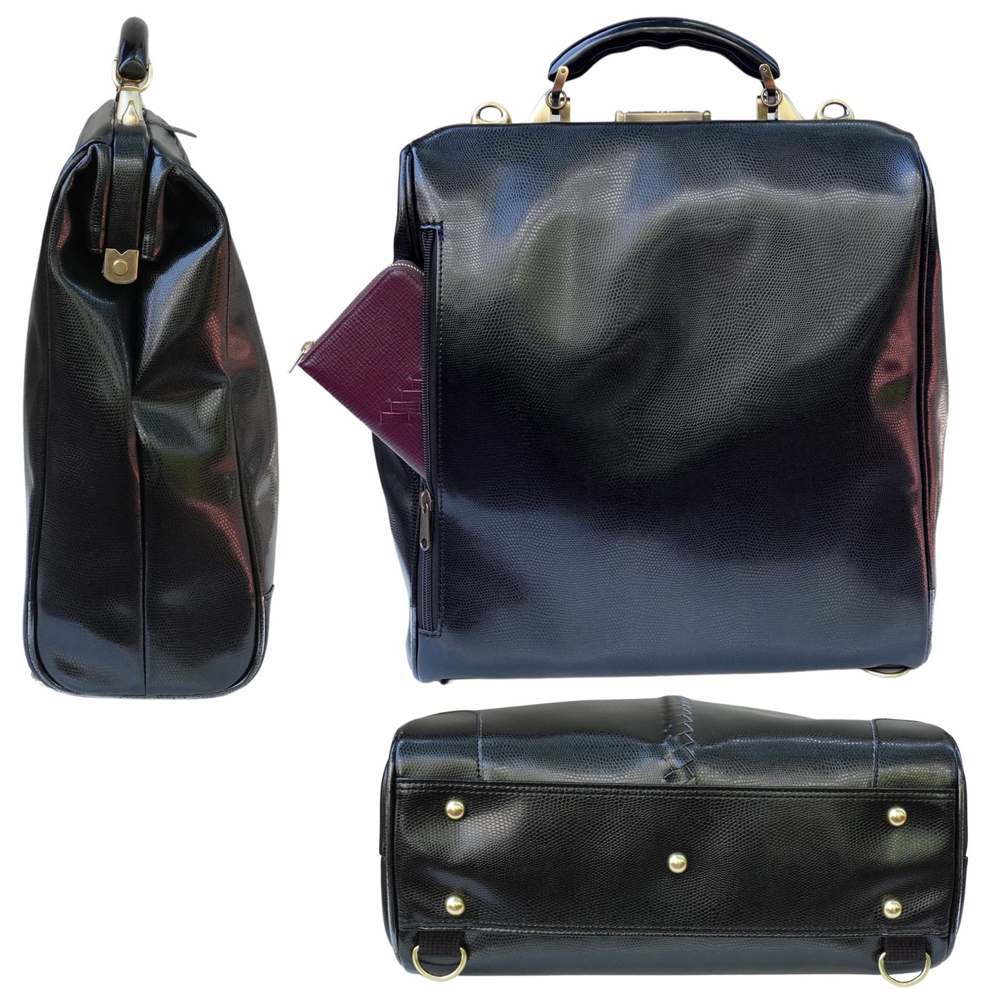 【先行予約特典付き】ダレスバッグ 縦型 Lサイズ  20周年記念限定　漆黒リザード　限定１５個　 YK3