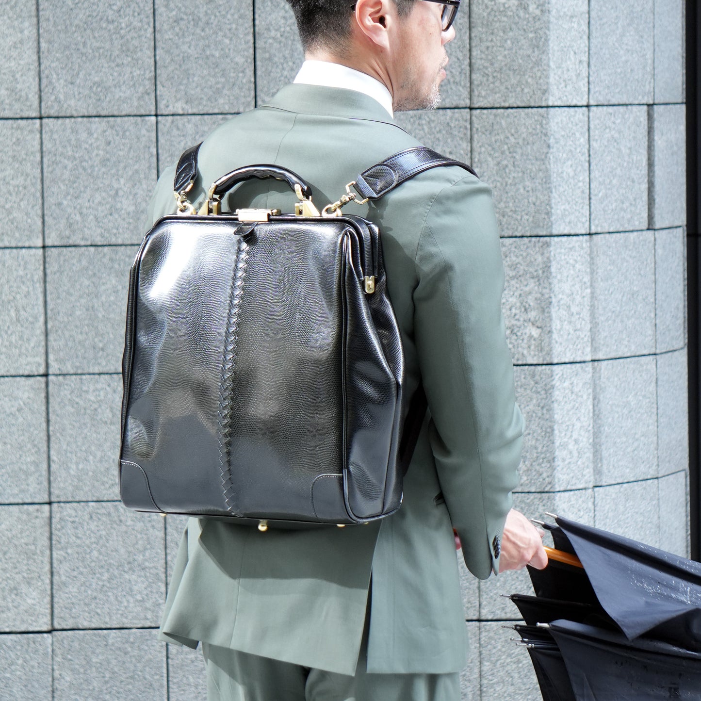 【先行予約特典付き】ダレスバッグ 縦型 Lサイズ  20周年記念限定　漆黒リザード　限定１５個　 YK3