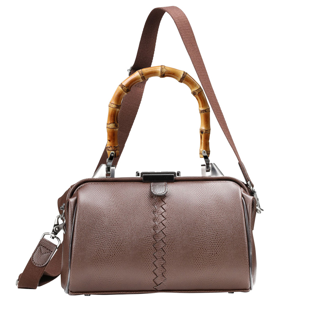 【ロングバンブーハンドルSET】豊岡鞄認定  ミニダレスショルダー 豊岡鞄 本革付属 XSサイズ yk31【Lizard】