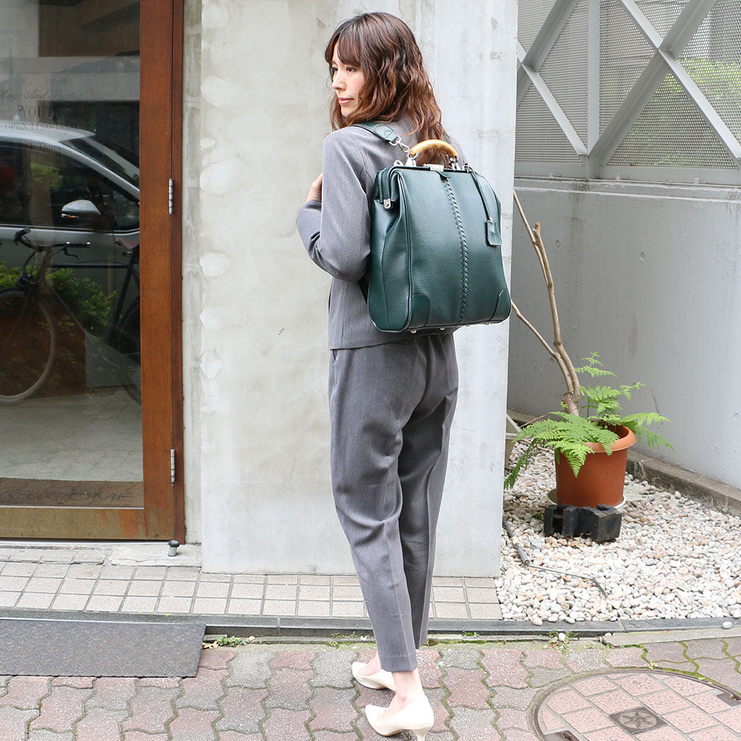 ◆Toyooka Bags Certified [Nubuck Leather Long Handle Set] Toyooka Bags M Size YK3ME [ELK] Dark Green