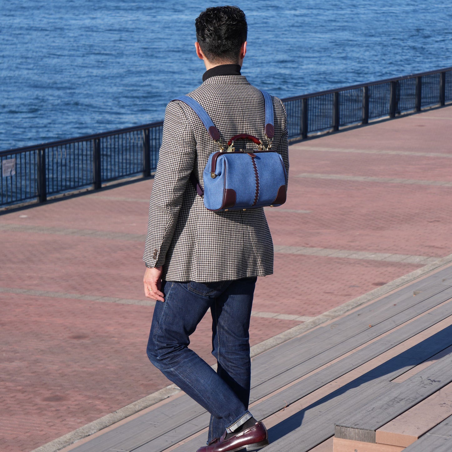 15個限定生産、2026春夏Limitedカラー「鳴門デニム」横型 ダレスバッグ XS　YK59