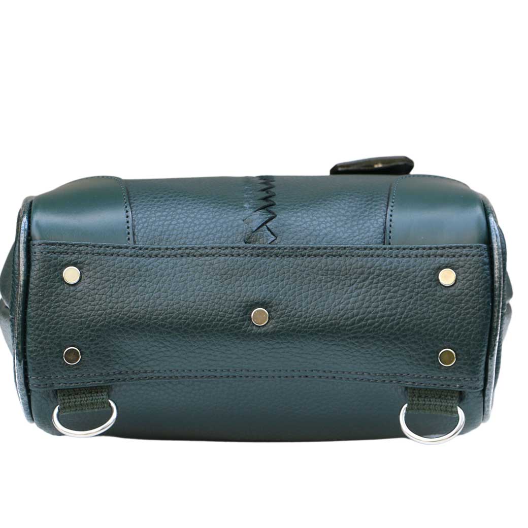 ◆Toyooka Bags Certified [Lacquer Painted Wooden Handle SET] Dulles Bag Toyooka Bags XS Size YK60 [ELK] Dark Green